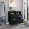 Tuhome Portanova Two Drawer Dresser, Two Open Shelves, Superior Top, Four Legs, Black CLW6738